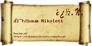 Öhlbaum Nikolett névjegykártya